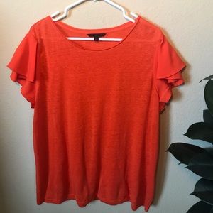Banana Republic slub knit ruffle sleeve top XL